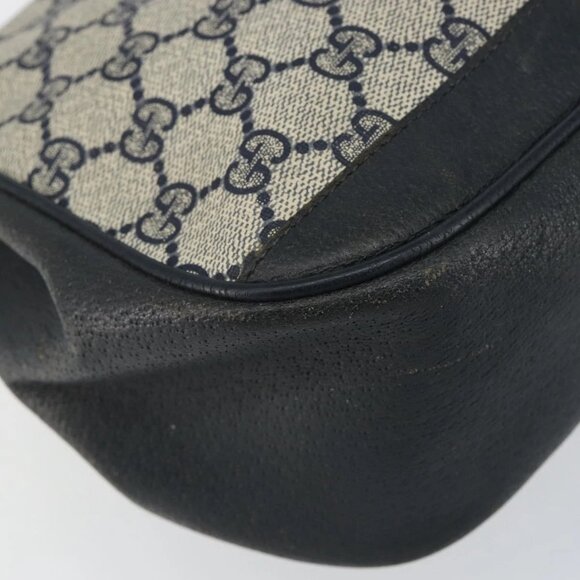 GUCCI GG Supreme Sherry Line Shoulder Bag PVC Navy Gold 116 02 076 Auth 146977 - Picture 5 of 16